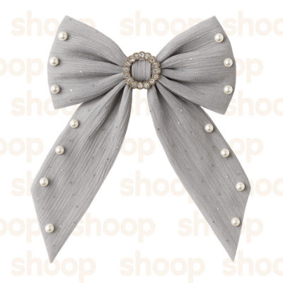 Lazo elegante con perlas y brillantes para el cabello