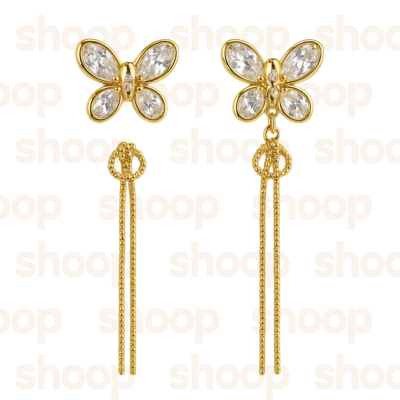 Aros Mariposa con Colgante Integrado en Acero
