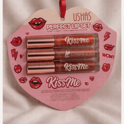 Set de Labiales Líquidos y Gloss USHAS Kiss Me – Pack de 3 Brillos