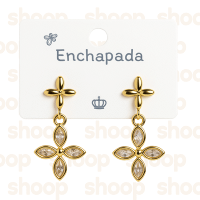 Pendientes Flor Cruzada Enchapados